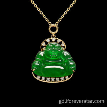 Jade a &#39;gàireachdainn Buddha Pendant Sìneach clasaigeach clasaigeach